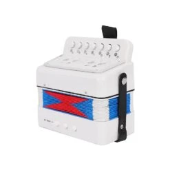 Mini 7-key 2-bass Accordion ABS Material Musical Instrument For Beginners Christmas Gift Lightweight Button Accordion Hand-eye Coordination Stage Perf White
