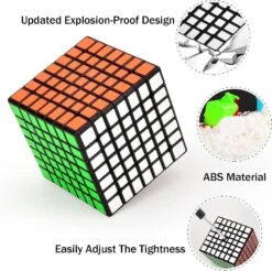 7x7 Speed Cube, 7x7x7 Magic Cube, Smooth Easy Spin Speed Cube, Perfect Christmas Gift For Kids And Adults, Black