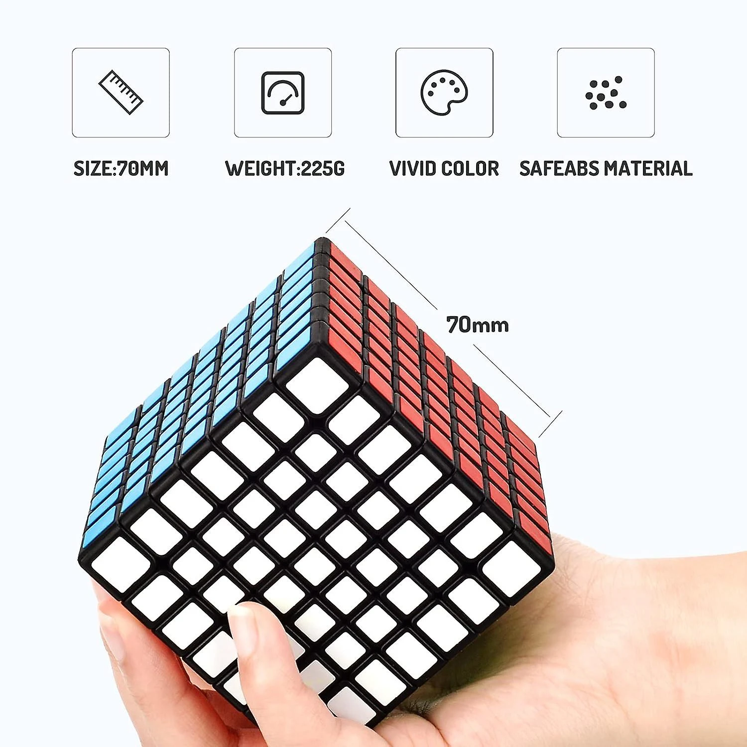 7x7 Speed Cube, 7x7x7 Magic Cube, Smooth Easy Spin Speed Cube, Perfect Christmas Gift For Kids And Adults, Black 5 7x7 Speed Cube, 7x7x7 Magic Cube, Smooth Easy Spin Speed Cube, Perfect Christmas Gift For Kids And Adults, Black - Billede 5