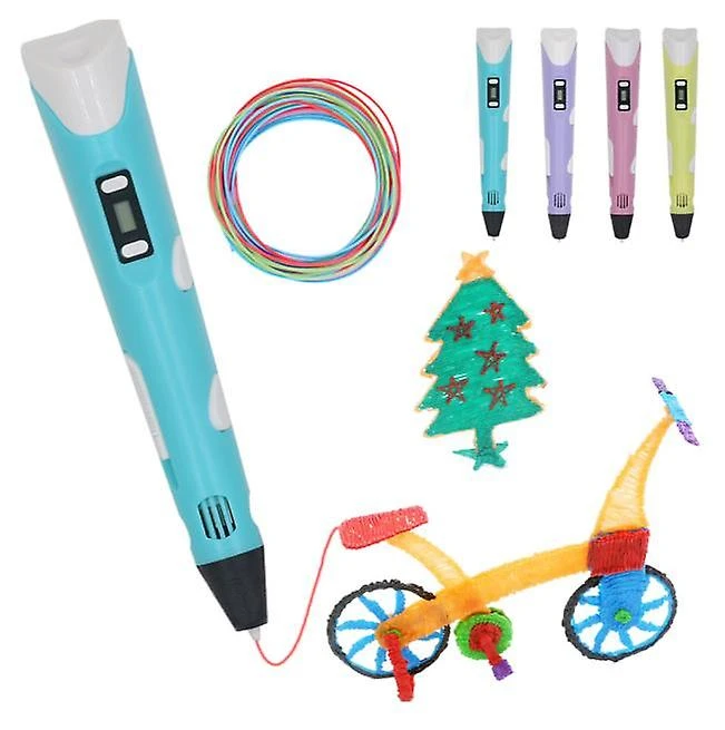 3D Printing Pen For Kids 3D Pen With LCD Display Compatible With PLA/ABS Filament Children's Christmas Birthday Ideas DIY Gift (GET IT) Blue 2 3D Printing Pen For Kids 3D Pen With LCD Display Compatible With PLA/ABS Filament Children's Christmas Birthday Ideas DIY Gift (GET IT) Blue - Billede 2
