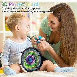 Pin Art, 3D Round Pin Art Toy, 8x8 Desk Toys, Metal Stress Fidget Relief Pin Toys For Kids Adults, Desk Christmas Accessories