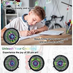 Pin Art, 3D Round Pin Art Toy, 8x8 Desk Toys, Metal Stress Fidget Relief Pin Toys For Kids Adults, Desk Christmas Accessories -Schmidt Butik 1370333073 max