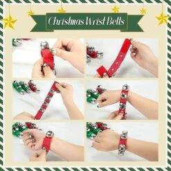 8pcs Wrist Band Jingle Bells, Christmas Wrist Bells Percussion Musical Rhythm Toys For Christmas 8.5inch -Schmidt Butik 1380240339 max