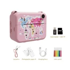 Kids Camera Toys For Girls And Boys Age 3-8 Years Instant Print Digital Camera Video Recorder For Child Christmas Birthday Gifts Pink 32G -Schmidt Butik 1384985150 max