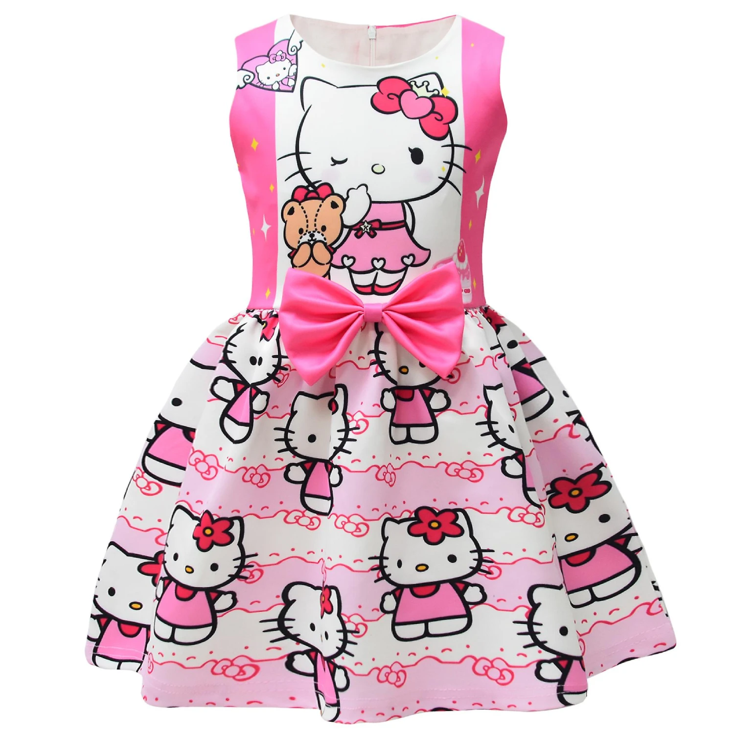 2024 Christmas Children's Princess Dress Hello Kitty Girls Pink Print Cosplay Kjole Børn Holiday Party Dress Kun Kjole 140cm 5 2024 Christmas Children's Princess Dress Hello Kitty Girls Pink Print Cosplay Kjole Børn Holiday Party Dress Kun Kjole 140cm - Billede 5