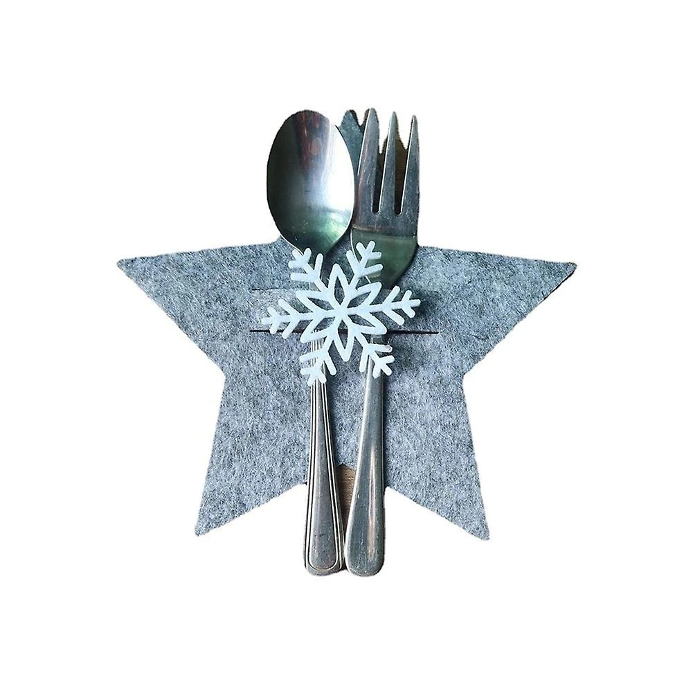 8PCS Christmas Tableware Bag Silverware Table Support Bag Family Organizer Decorative,B 4 8PCS Christmas Tableware Bag Silverware Table Support Bag Family Organizer Decorative,B - Billede 4