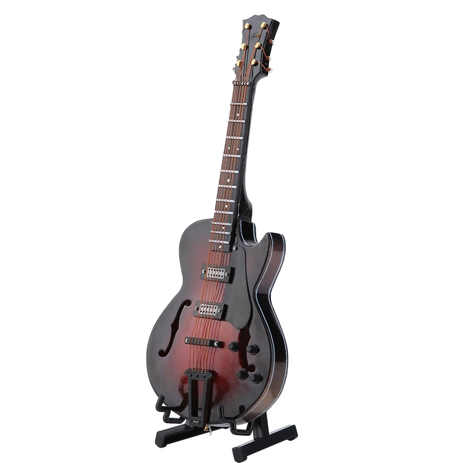 5.5in Classic Miniature Guitar Replica With Stand And Case Instrument Ornaments Christmas Gift 5 5.5in Classic Miniature Guitar Replica With Stand And Case Instrument Ornaments Christmas Gift - Billede 5