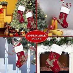 Christmas Socks Gift Bag Flannel Embroidery Christmas Socks Snowflake_C -Schmidt Butik 1398770020 max