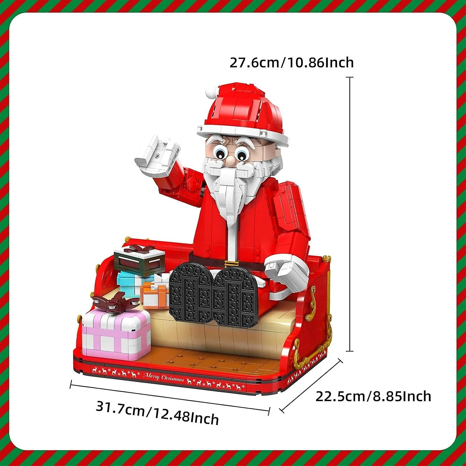 10072 Santa Claus Block Toy Building Set, Santa's On The Couch Christmas Home Decoration For Kids/Adult, 2087 Pieces 3 10072 Santa Claus Block Toy Building Set, Santa's On The Couch Christmas Home Decoration For Kids/Adult, 2087 Pieces - Billede 3