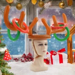 Ring Toss Toy Set Inflatable Deer Horn Set Accessories Durable Carnival Outdoor Games For Games Christmas Indoor Family Brown -Schmidt Butik 1405064834 max