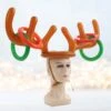 Ring Toss Toy Set Inflatable Deer Horn Set Accessories Durable Carnival Outdoor Games For Games Christmas Indoor Family Brown