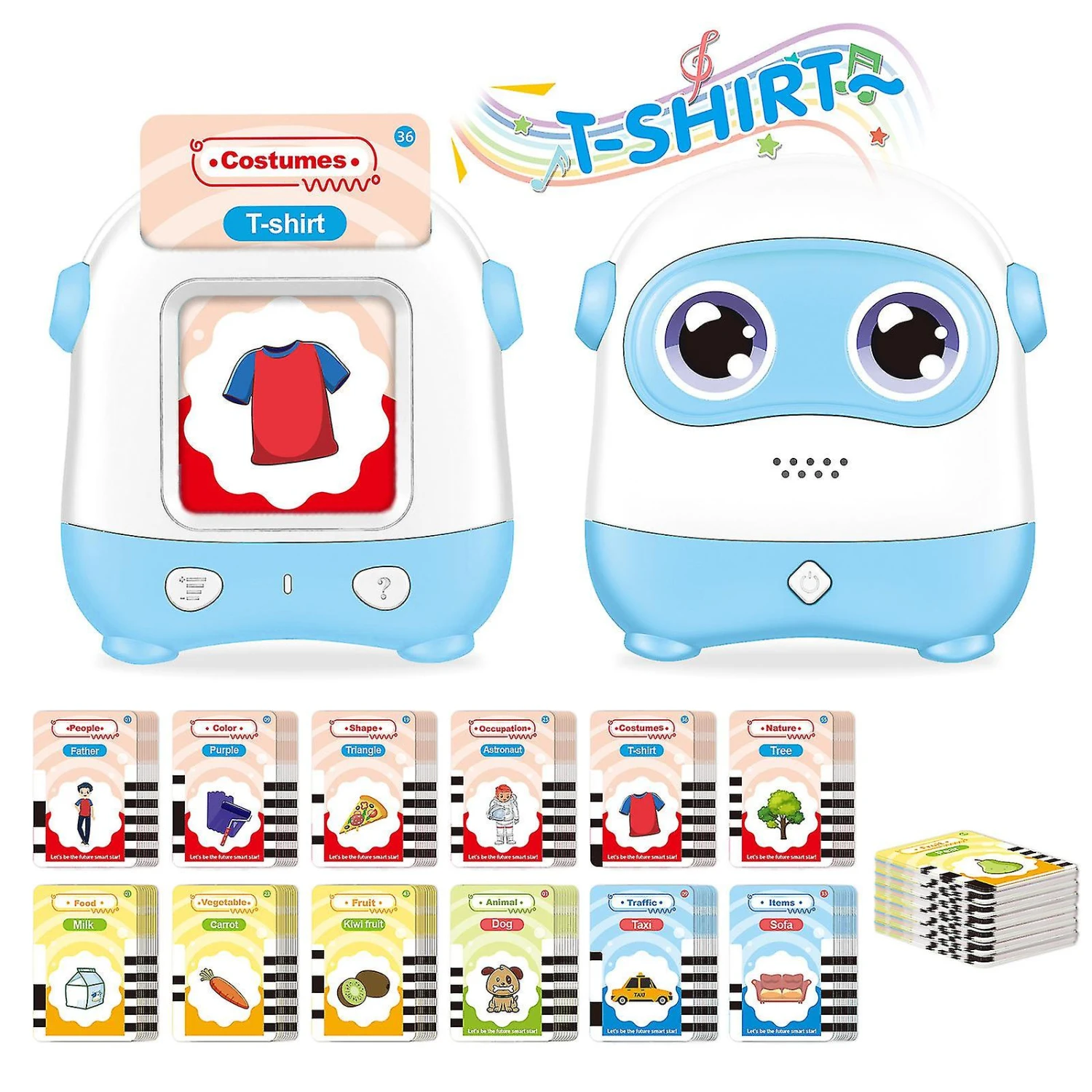Kids Toys For Child, Learning Toys Talking Flash Cards With 110 Cards 220 Sight Words, Preschool Educational Toys Games With Sound Effect Christmas Gi 5 Kids Toys For Child, Learning Toys Talking Flash Cards With 110 Cards 220 Sight Words, Preschool Educational Toys Games With Sound Effect Christmas Gi - Billede 5