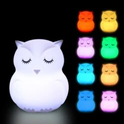 Children's Night Light, Cute Silicone Owl LED Night Light Color Changing/Battery Powered/Touch Dimmable, Ideal Christmas/Birthday Gift For ChildIrisfr -Schmidt Butik 1413024825 max