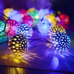 Solar String Lights Moroccan Ball Color 20LED Earth Fairy Tale String Lights Christmas Tree, Party, -Schmidt Butik 1418553903 max