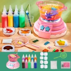 DIY Sea Water Toy Hot Pot Set With Sound Lights Enlightenment Educational Toys Birthday Christmas Gift Pink