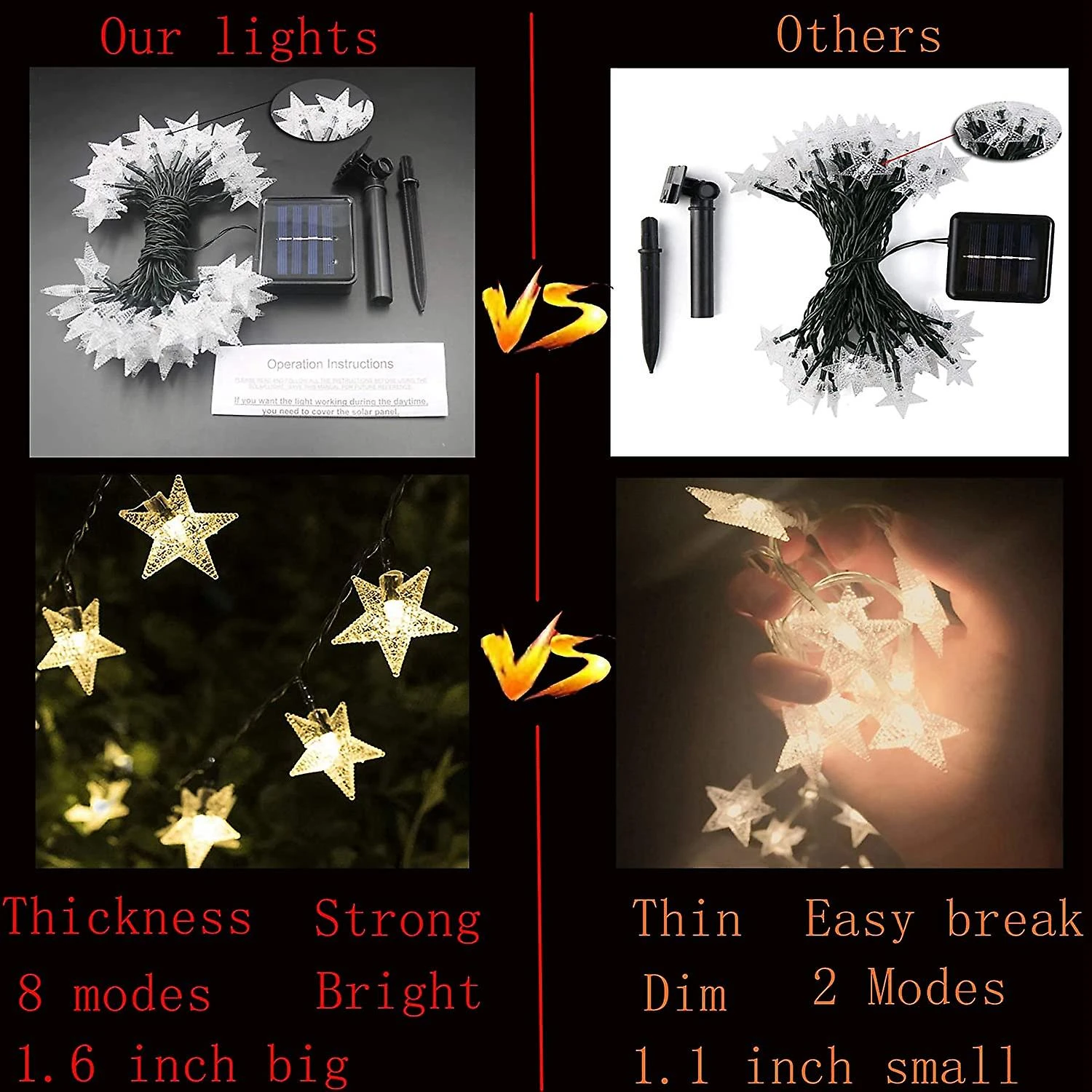 Solar Christmas Lights Outdoor Star Lights String, 39ft 100 LED 1 Solar Christmas Lights Outdoor Star Lights String, 39ft 100 LED