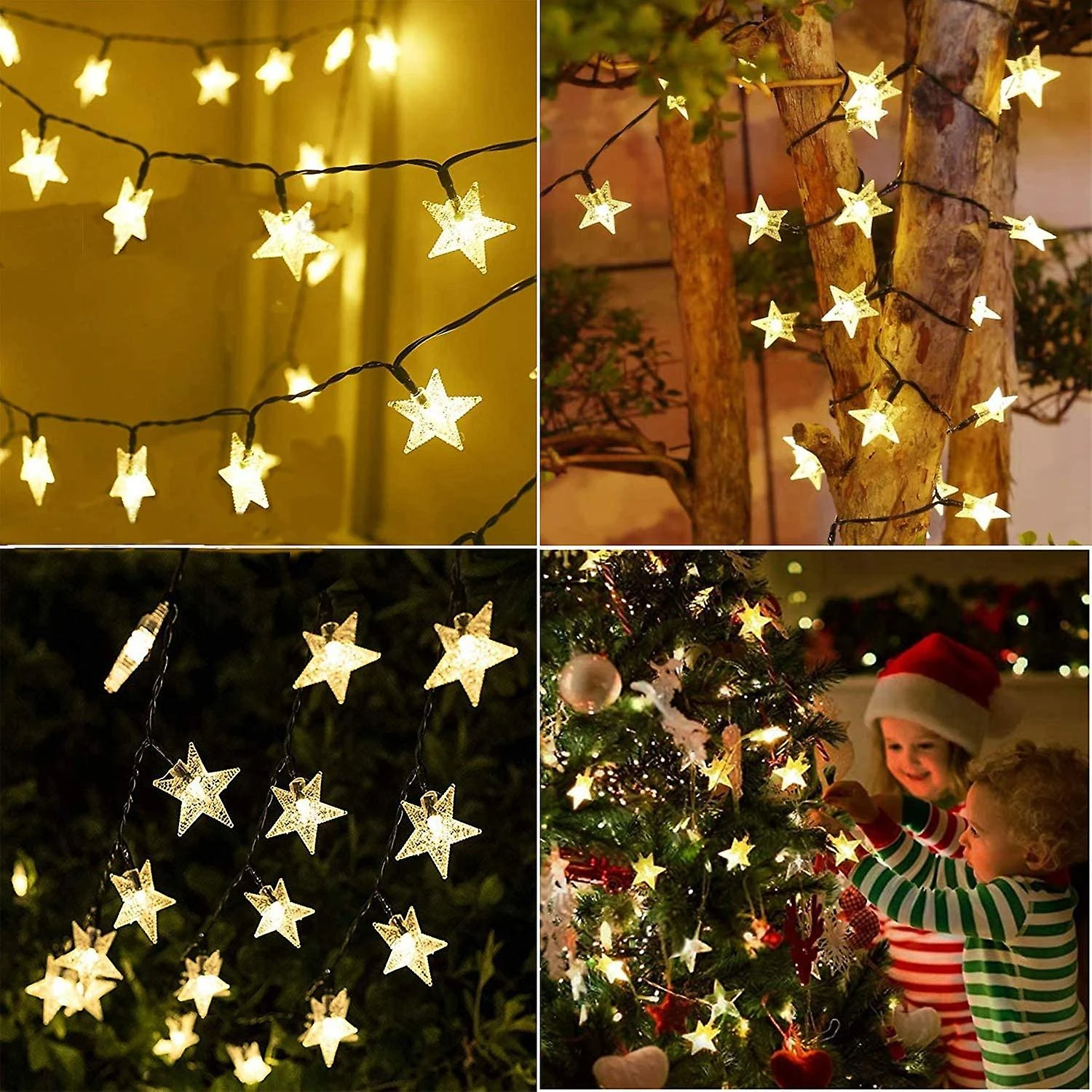 Solar Christmas Lights Outdoor Star Lights String, 39ft 100 LED 3 Solar Christmas Lights Outdoor Star Lights String, 39ft 100 LED - Billede 3
