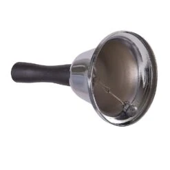 1pc Silver Color Cheap Dinner Ring Wooden Decoration Kindergarten Kids Christmas Bell Hand Bell