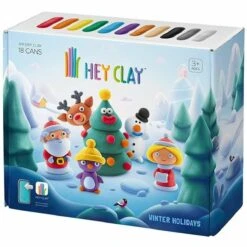 Modelling Clay Game Bizak Hey Clay Winter Holidays Christmas Tins X 18