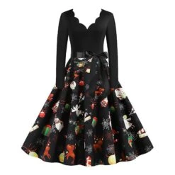 Women Christmas Party Retro Rockabilly Hepburn Swing Skater Midi Dress 2XL 5 Women Christmas Party Retro Rockabilly Hepburn Swing Skater Midi Dress 2XL -Schmidt Butik 1427560550 max
