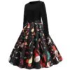 Womens Christmas Swing Dress Party Gown Xmas Midi Skater Dresses 2XL