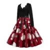 Christmas Retro Skater Dress Women Rockabilly Party Xmas Swing Dress