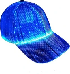 Wabjtam Fiber Optic Cap Led Hat With 7 Colors Luminous Glowing Hip Hop Baseball Hats Usb Charging Light Up Caps Even Party Led Christmas Cap For Event