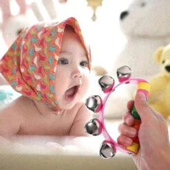 Tambourines For Children 5pcs Kids Sleigh Bells For Christmas Caroling, 5 Jingle Bells Instrument With Wood Handle For Performances, Classroom -Schmidt Butik 1435460442 max