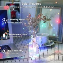 [2 Pack] Solar String Lights Outdoor,12m 100 Led Waterproof Christmas Fairy Lights 8 Modes(multicolor) -Schmidt Butik 1448111631 max