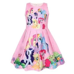 New Little Pony Girls Dress Summer Cute Cartoon Cosplay Sleeveless Princess Dress Christmas Birthday Gift 2-8 Years Kids Clothes 4T(Size110) As The Picture -Schmidt Butik 1456492591 max
