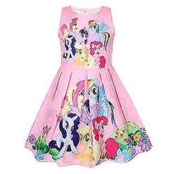 New Little Pony Girls Dress Summer Cute Cartoon Cosplay Sleeveless Princess Dress Christmas Birthday Gift 2-8 Years Kids Clothes 4T(Size110) As The Picture -Schmidt Butik 1456492634 max