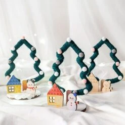 Decorative Supplies DIY Christmas Wooden Trees Toys Relieve Stress Supplies -Schmidt Butik 1457479848 max