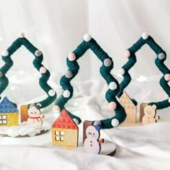 Decorative Supplies DIY Christmas Wooden Trees Toys Relieve Stress Supplies
