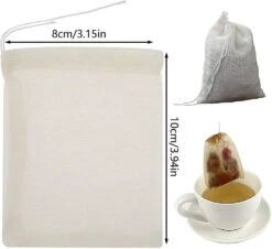Christmas Tea Bag With Drawstring 50pcs Reusable Empty Tea Bag Multipurpose Tea Filter Bags Cotton -Schmidt Butik 1465151631 max