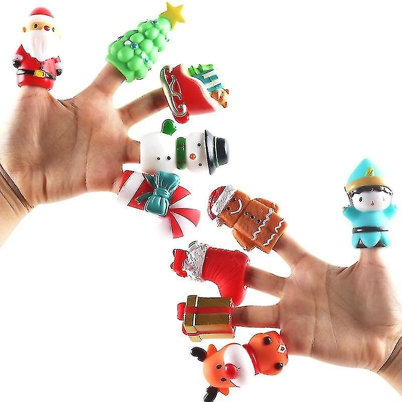 10 Pcs Christmas Finger Puppet Vinly Doll Parents-kids Interactive Games Educational Cartoon 3 10 Pcs Christmas Finger Puppet Vinly Doll Parents-kids Interactive Games Educational Cartoon - Billede 3