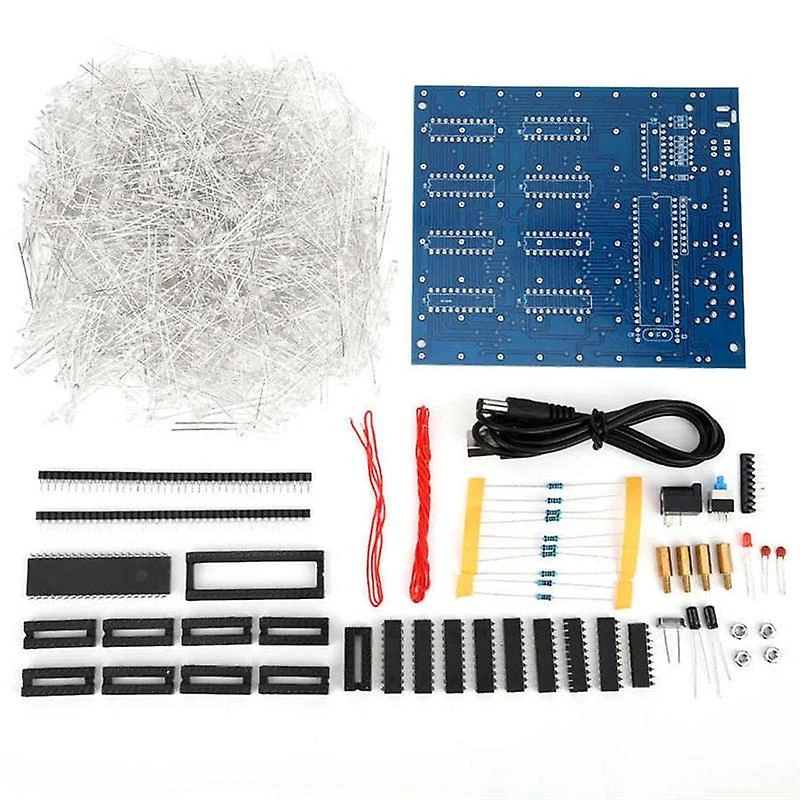 Mini 3D 8 8X8X8 LED Electronic Light Cubeeds DIY Kit Students Electronic Production For Christmas G 4 Mini 3D 8 8X8X8 LED Electronic Light Cubeeds DIY Kit Students Electronic Production For Christmas G - Billede 4