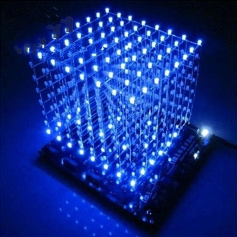 Mini 3D 8 8X8X8 LED Electronic Light Cubeeds DIY Kit Students Electronic Production For Christmas G 3 Mini 3D 8 8X8X8 LED Electronic Light Cubeeds DIY Kit Students Electronic Production For Christmas G - Billede 3
