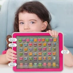 Kids Tablet Boys Learning Pad With LED Teach Alphabet Numbers MathEarly Development Interactive Electronic Toy Christmas Gifts Child Toys For Boys