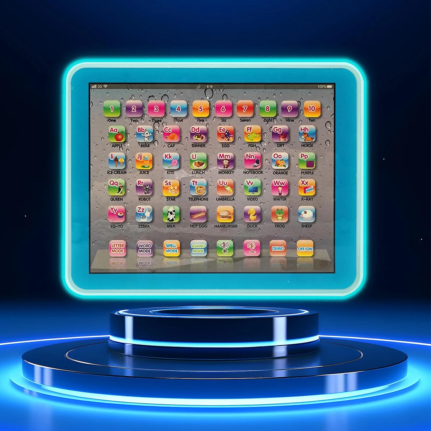 Kids Tablet Boys Learning Pad With LED Teach Alphabet, Numbers, Math, Early Development Interactive Electronic Toy Christmas Gifts Baby Toys For Boys 4 Kids Tablet Boys Learning Pad With LED Teach Alphabet, Numbers, Math, Early Development Interactive Electronic Toy Christmas Gifts Baby Toys For Boys - Billede 4