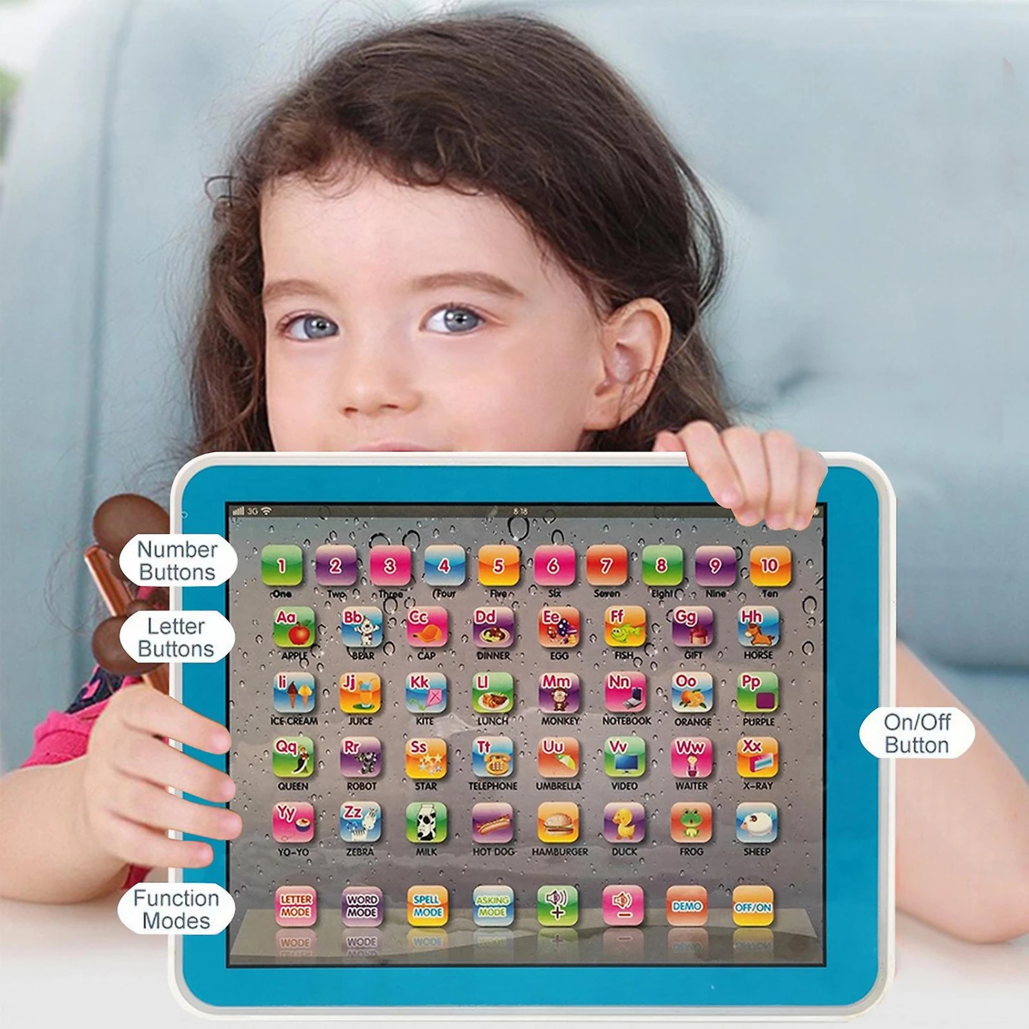 Kids Tablet Boys Learning Pad With LED Teach Alphabet, Numbers, Math, Early Development Interactive Electronic Toy Christmas Gifts Baby Toys For Boys 1 Kids Tablet Boys Learning Pad With LED Teach Alphabet, Numbers, Math, Early Development Interactive Electronic Toy Christmas Gifts Baby Toys For Boys