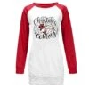 Christmas Snowman Print Mini T-shirt Dress Pocket Sweatshirt Top