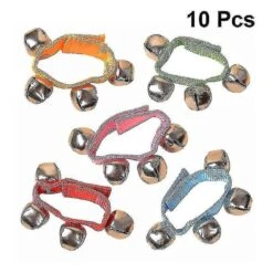 10pcs Christmas Wrist Bells Ankle Bells Kids Educational Toys For Home School Performance