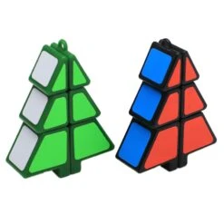 2pcs Christmas Tree Shape Cube Fun Cubes Educational Toys Christmas Gift For Children Kids (Black+Green)