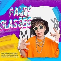 2 Pcs Star Shaped Sunglasses Pentagram Sunglasses Fancy Dress Novelty Sunglasses For Christmas Party Gold -Schmidt Butik 1495037242 max