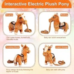 Interactive Walking Pony Toy Musical Singing Dancing Plush Horse Walk Along Toy Christmas Gift For Boys Girls -Schmidt Butik 1505052048 max