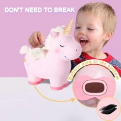 Extra Large Unicorn Piggy Bank For Girls With Rubber Stopper, Resin Cute Rainbow Coin Money Saving Bank For Kids Birthday Gifts And Christmas Decorati -Schmidt Butik 1507476401 max
