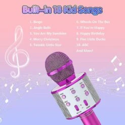 Kids Karaoke Microphone, 18 Preloaded Nursery Rhymes Gift For Girls Boys, Christmas Birthday Gifts For Adults, Toys For Girls And Boys Age 3, 4, 5, 6,