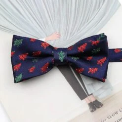 Men's Christmas Bow Dot Bowtie Smooth Santa Claus Tie Soft Polyester Snowflake Butterfly Festival Striped Ties