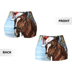 Christmas Horse Print Workout Shorts For Women Seamless Scrunch Butt Lifting High Waisted Yoga Gym Running Short Pants YJK23 Small -Schmidt Butik 1541657668 max