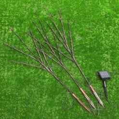 Artificial Tree Branch Light 60 LEDs Solar Night Light Photo Props For Home Christmas Party - Warm Light